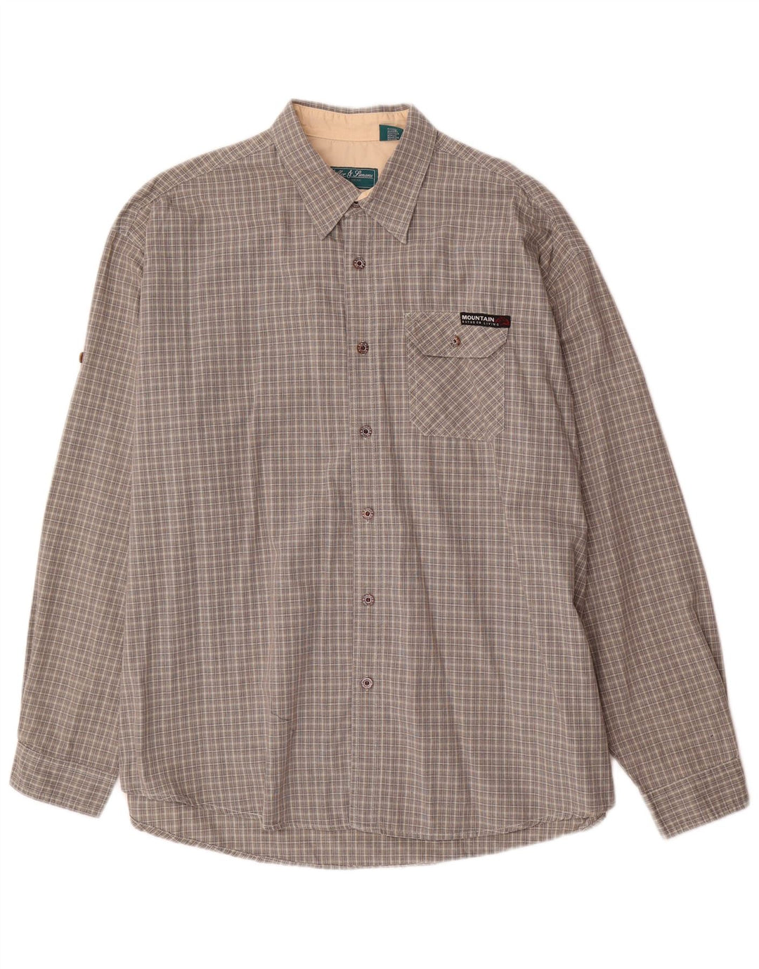 Miller & Simons Camisa para hombre 2XL Algodón a cuadros gris