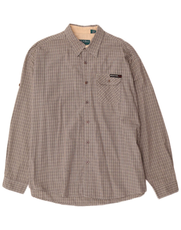 Miller & Simons Camisa para hombre 2XL Algodón a cuadros gris