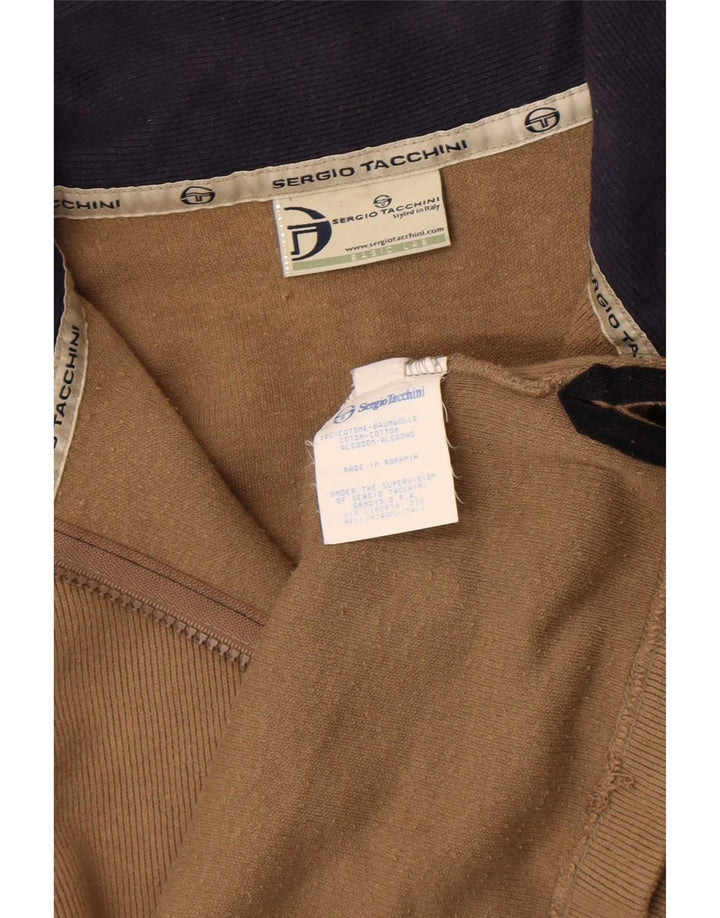 Sergio Tacchini Hombre Sudadera Con Cremallera Y Cuello Jersey De Algodón Beige Medio