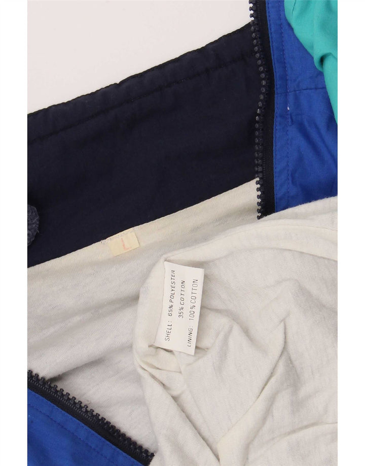 Vintage hombres Loose Fit Chándal Top Chaqueta Grande Multicolor Colorblock