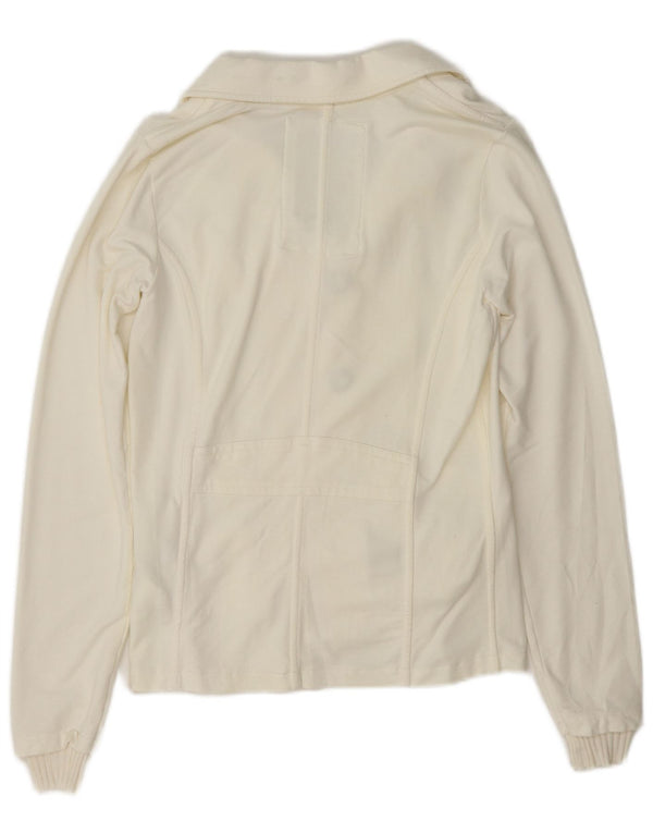 Woolrich Chaqueta tipo blazer de 3 botones para mujer Reino Unido 12 Mediana de algodón blanco roto