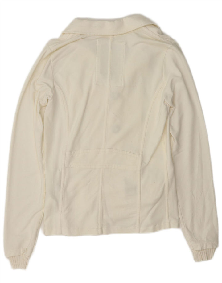 Woolrich Chaqueta tipo blazer de 3 botones para mujer Reino Unido 12 Mediana de algodón blanco roto