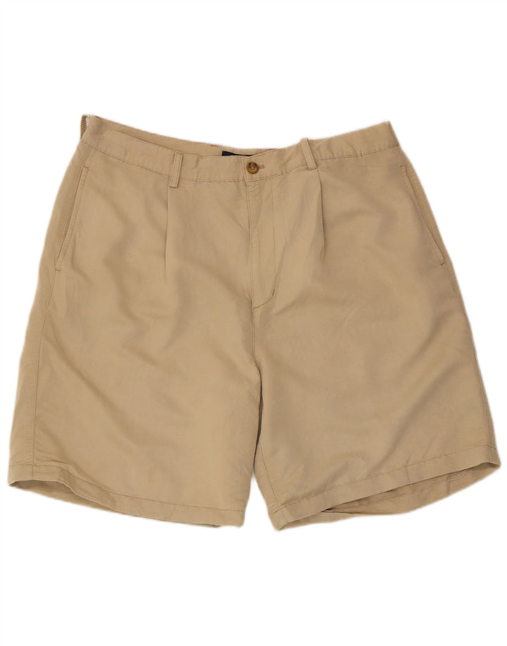 Chaps Pantalones cortos chinos de golf para hombre W38 XL Rayón beige