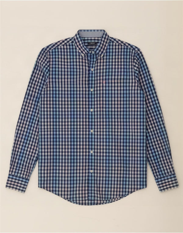 Camisa Izod Hombre Small Algodón Vichy Azul