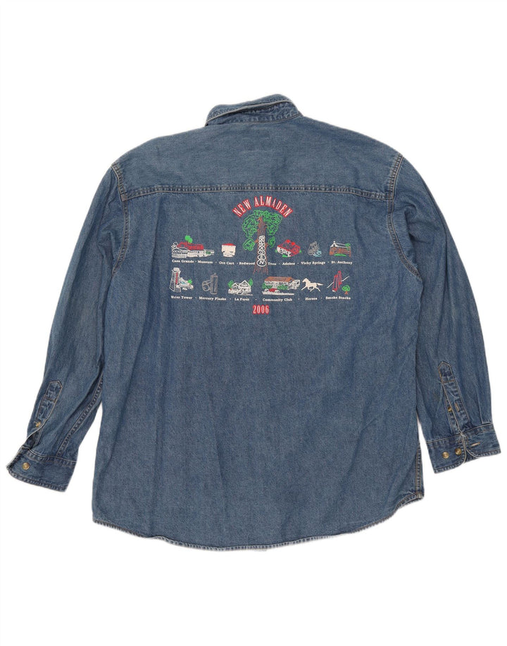 Lee Camisa Vaquera Estampada De Algodón Azul Grande Para Hombre