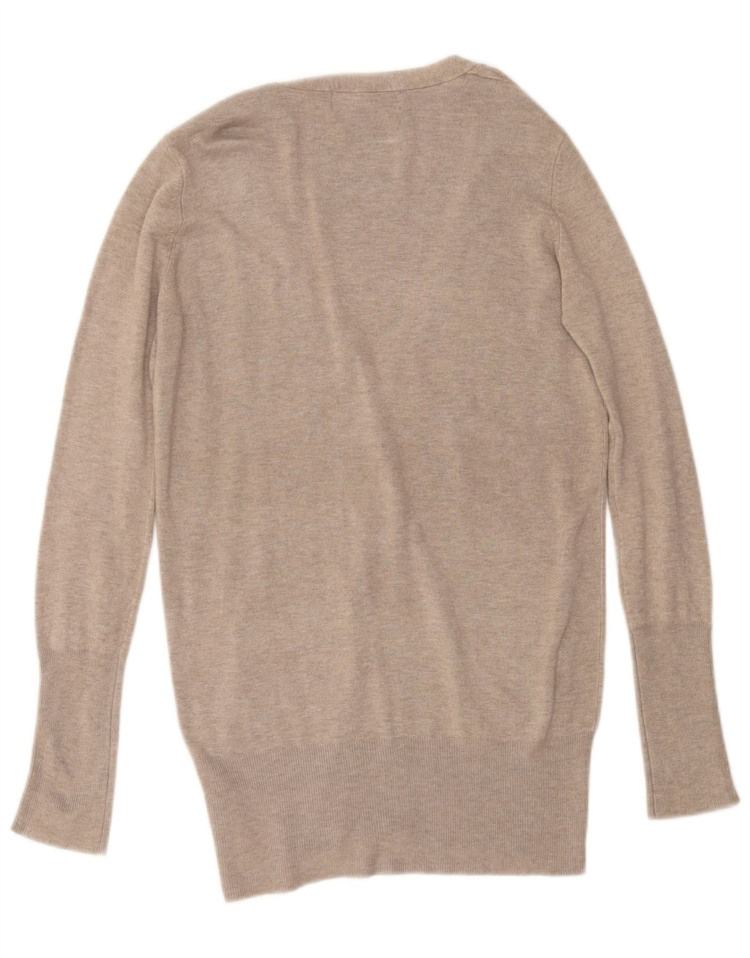 ZARA Jersey Cárdigan Mujer UK 40 Rayón Beige Medio