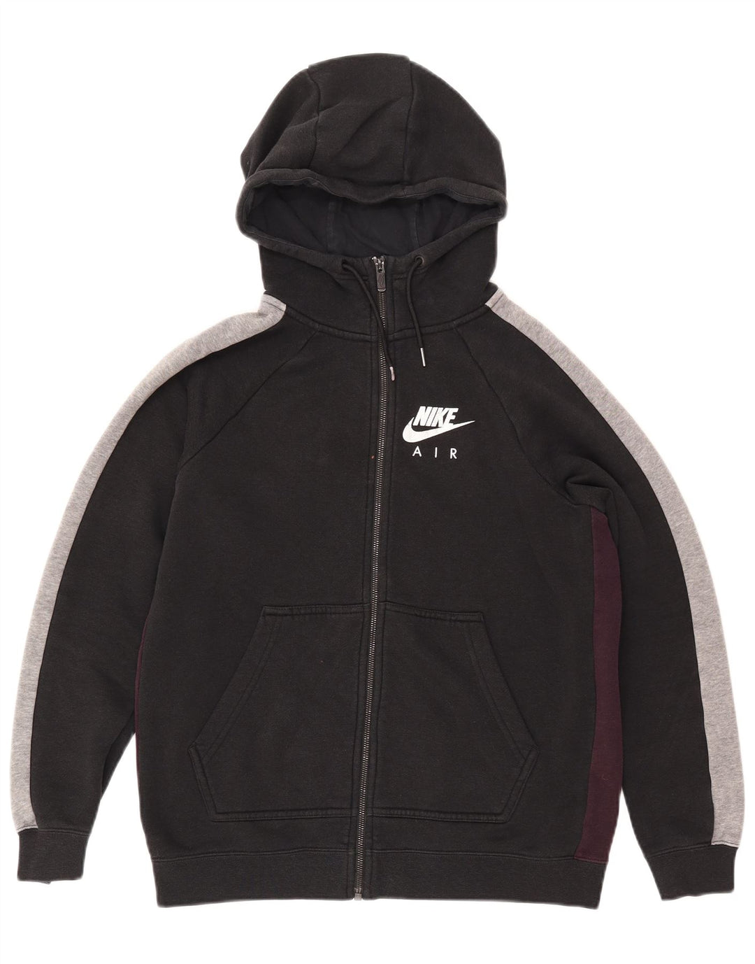 NIKE Sudadera con capucha y cremallera para mujer UK 44 Mediana Negro Colorblock Algodón