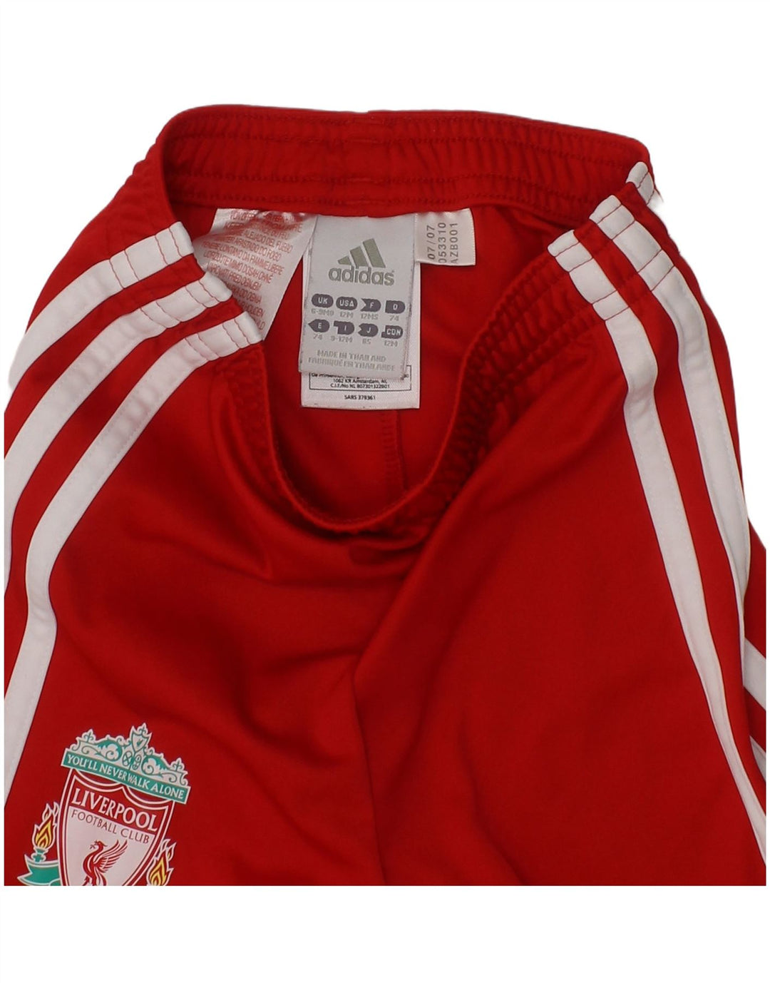 Adidas - Pantalones cortos deportivos con gráfico Liverpool para bebés de 6 a 9 meses, poliéster rojo