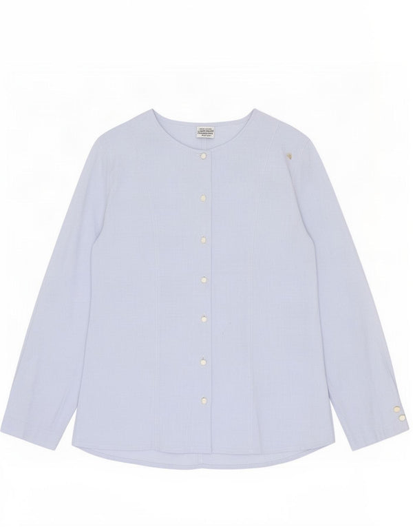 Benetton Blusa Camisera Mujer ES 42 Azul Medio