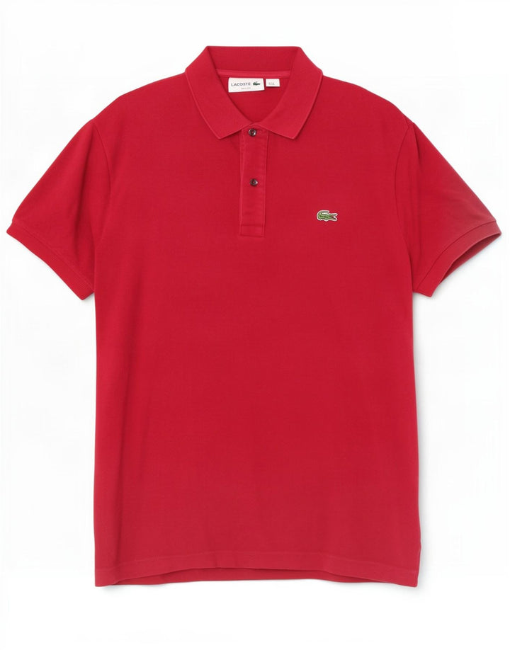 Lacoste Polo Slim Fit para hombre talla 4 mediano algodón rojo