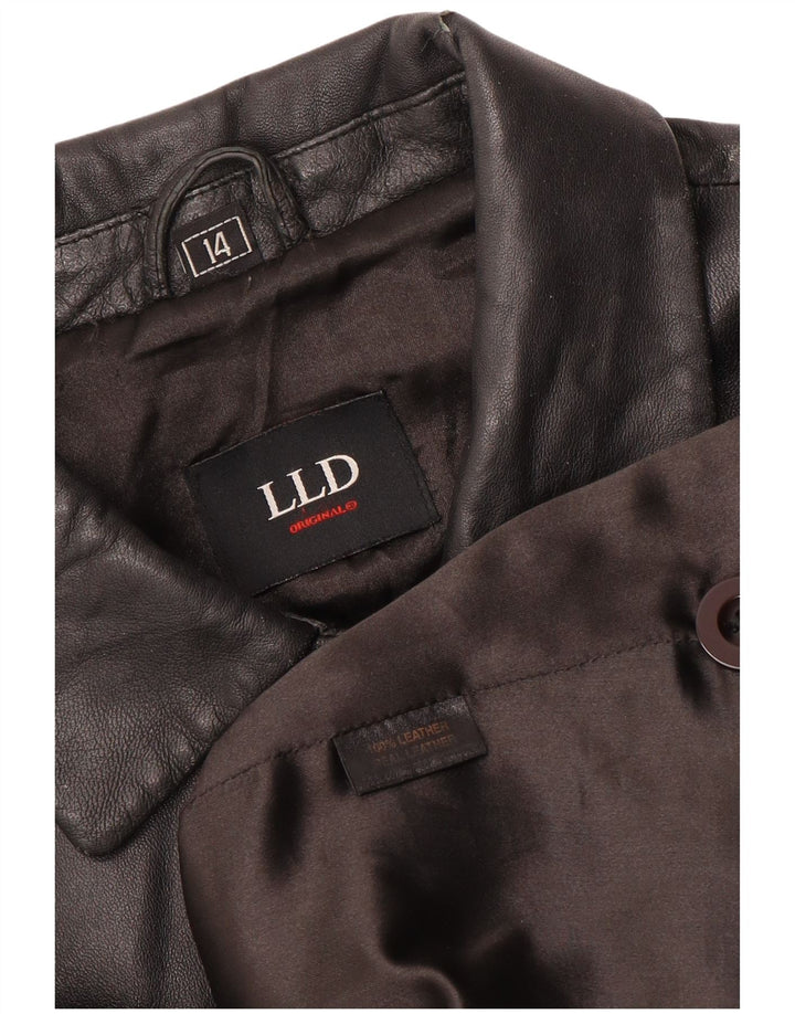 LLD Chaqueta de cuero para mujer UK 44 Grande Cuero negro