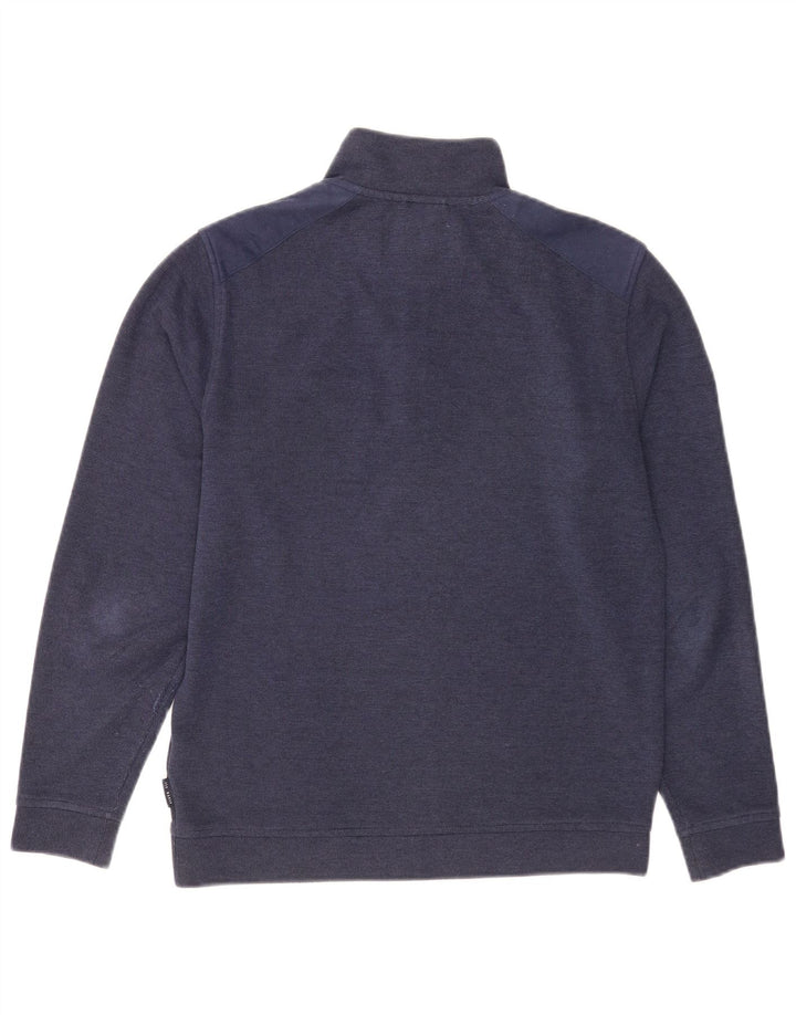Ted Baker Mens Zip Neck Sudadera Jumper Tamaño 2 Pequeño Azul Marino Poliéster