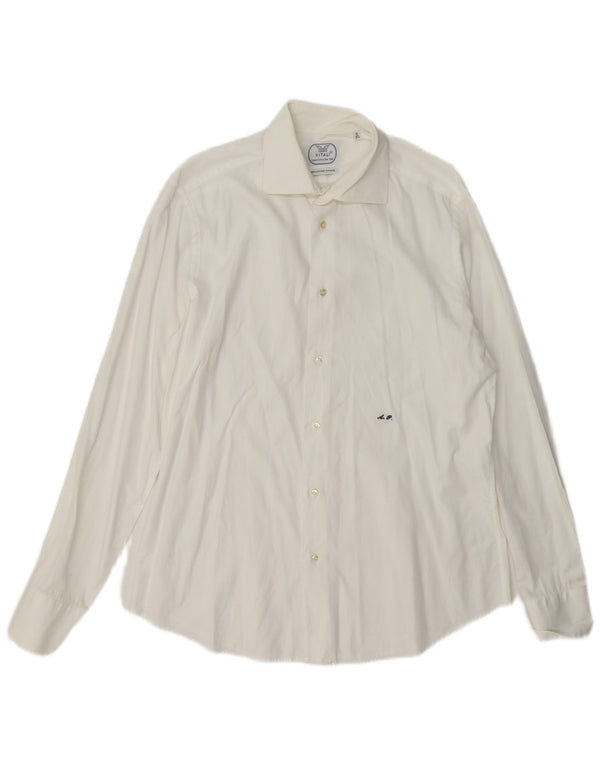 Camisa Vitali para hombre talla 40 15 3/4 mediana algodón blanco
