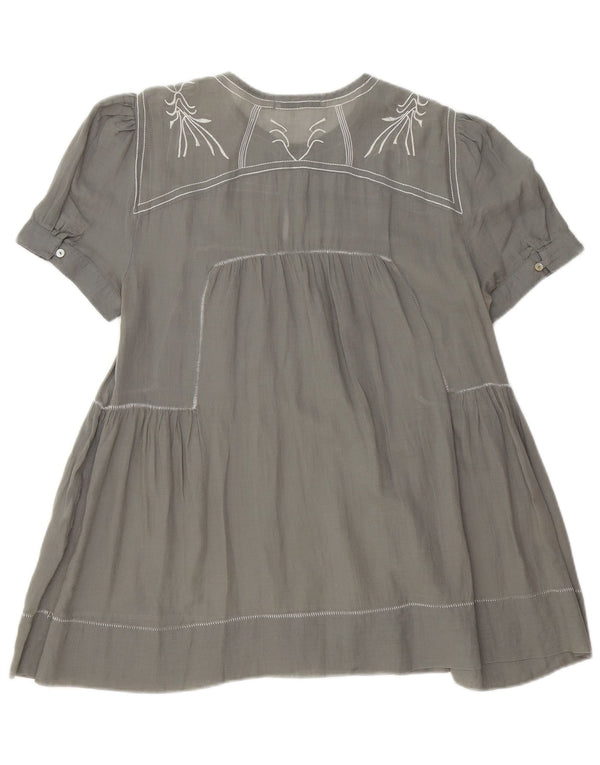 Zara Mujer Túnica Top UK 46 Grande Gris