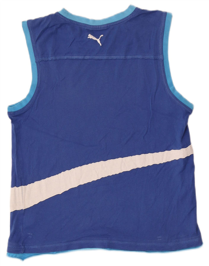 Puma Camiseta Sin Mangas Con Estampado De Algodón En Color Azul Medio Para Hombre