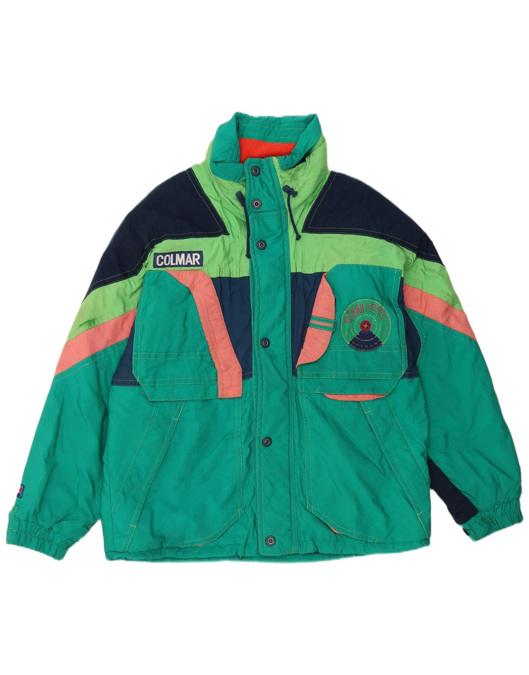 Colmar - Chaqueta de esquí con capucha para hombre IT 52 Large Green Colourblock