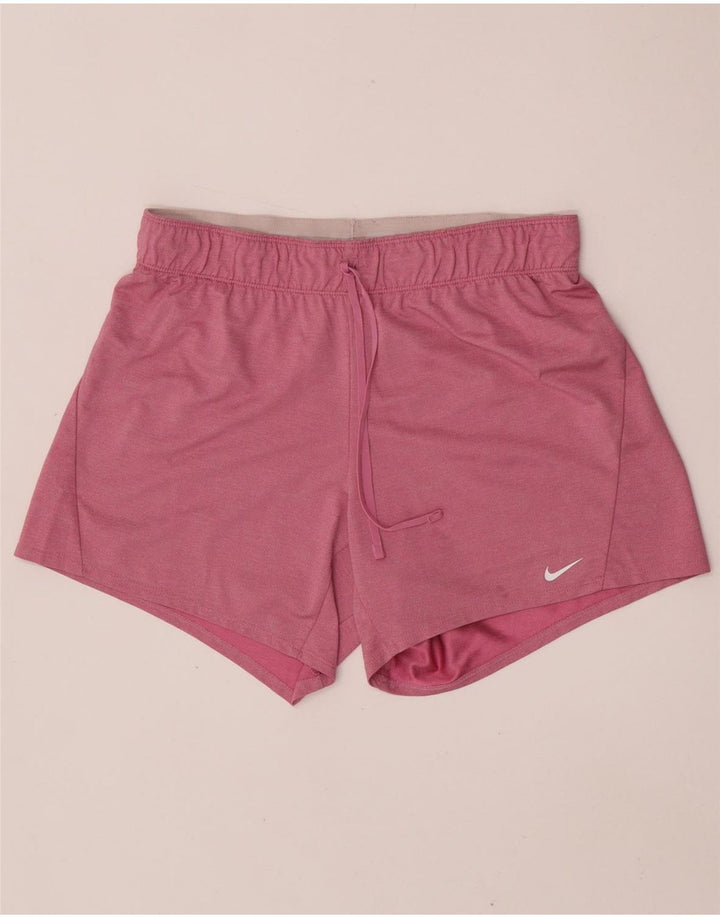 Nike - Pantalones cortos deportivos Dri Fit para mujer, talla 40, poliéster rosa medio