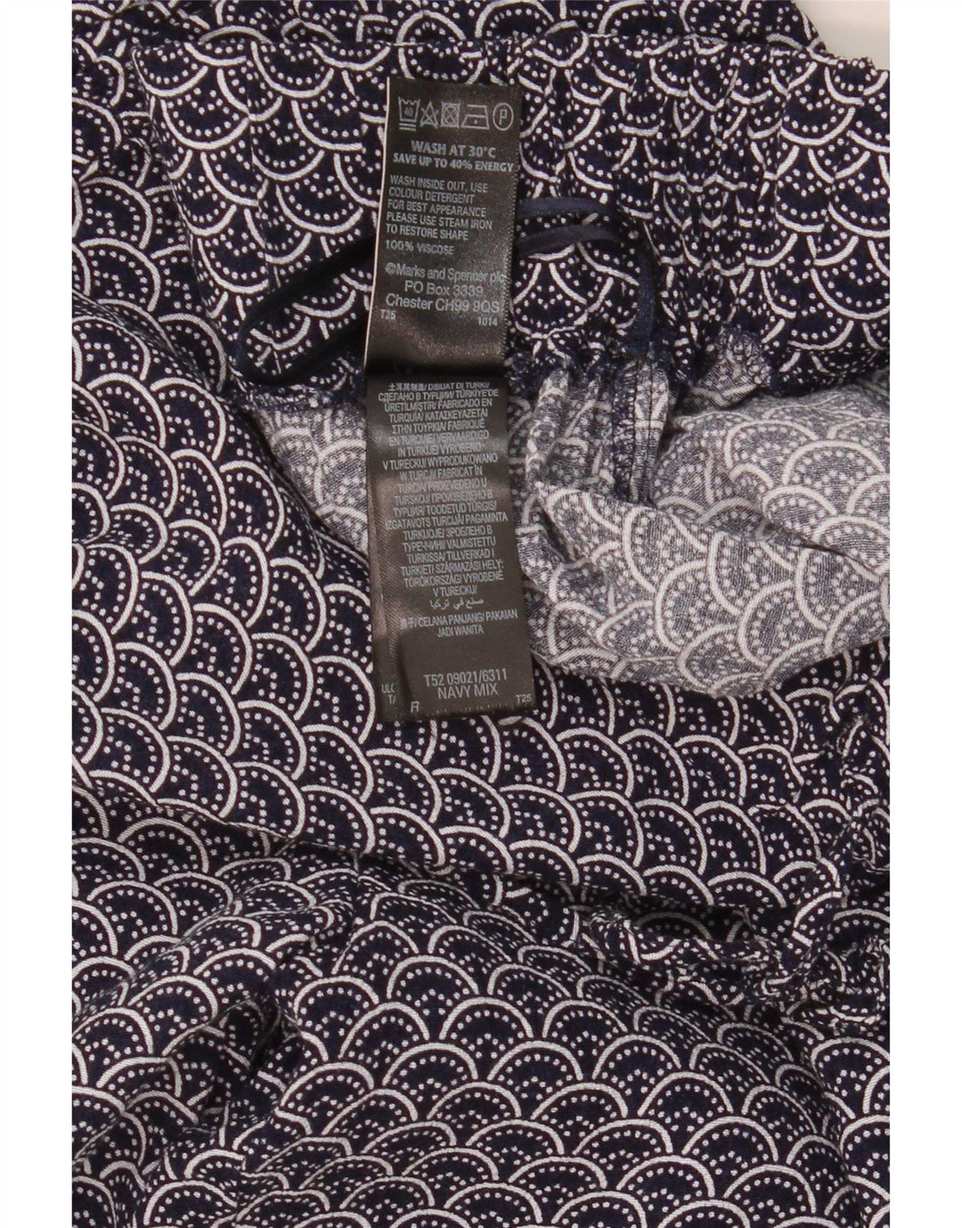 Marks & Spencer Pantalones Casuales con Estampado Abstracto para Mujer UK 40 Large W34 L30