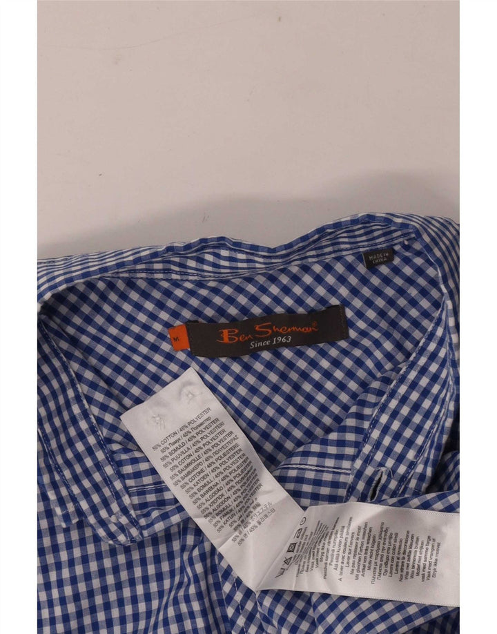 Camisa Ben Sherman Hombre Algodón Vichy Azul Medio