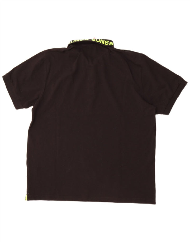 Sun68 Polo gráfico para hombre 2XL Algodón negro
