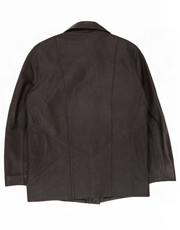 Helium Chaqueta de cuero para mujer Reino Unido 46 Grande Negro