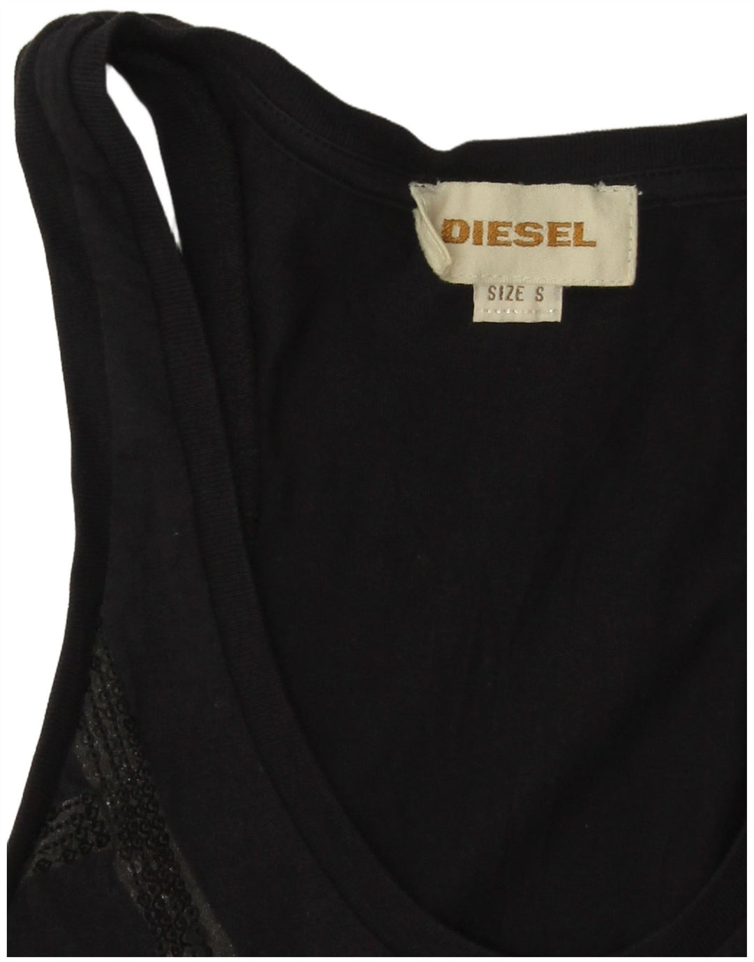 Diesel Top Túnica Sin Mangas para Mujer UK 8 Small Azul Marino