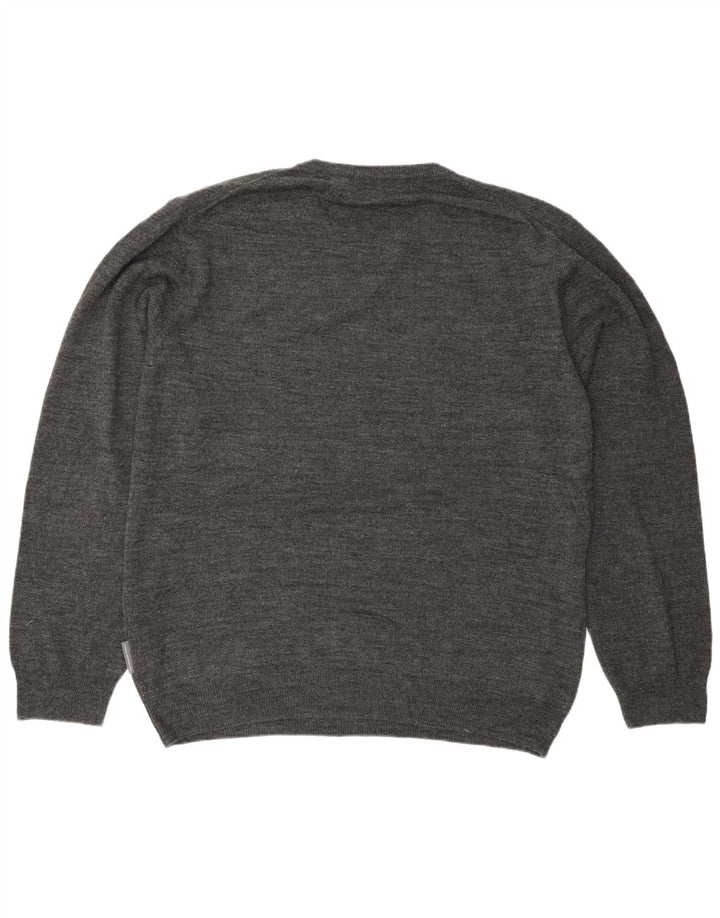 French Connection Jersey de cuello redondo para hombre XL Acrílico gris