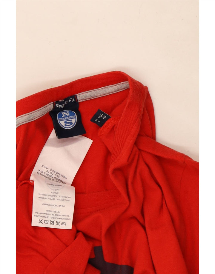 North Sails Camiseta Estampada De Corte Regular Para Hombre Top De Algodón Rojo Medio