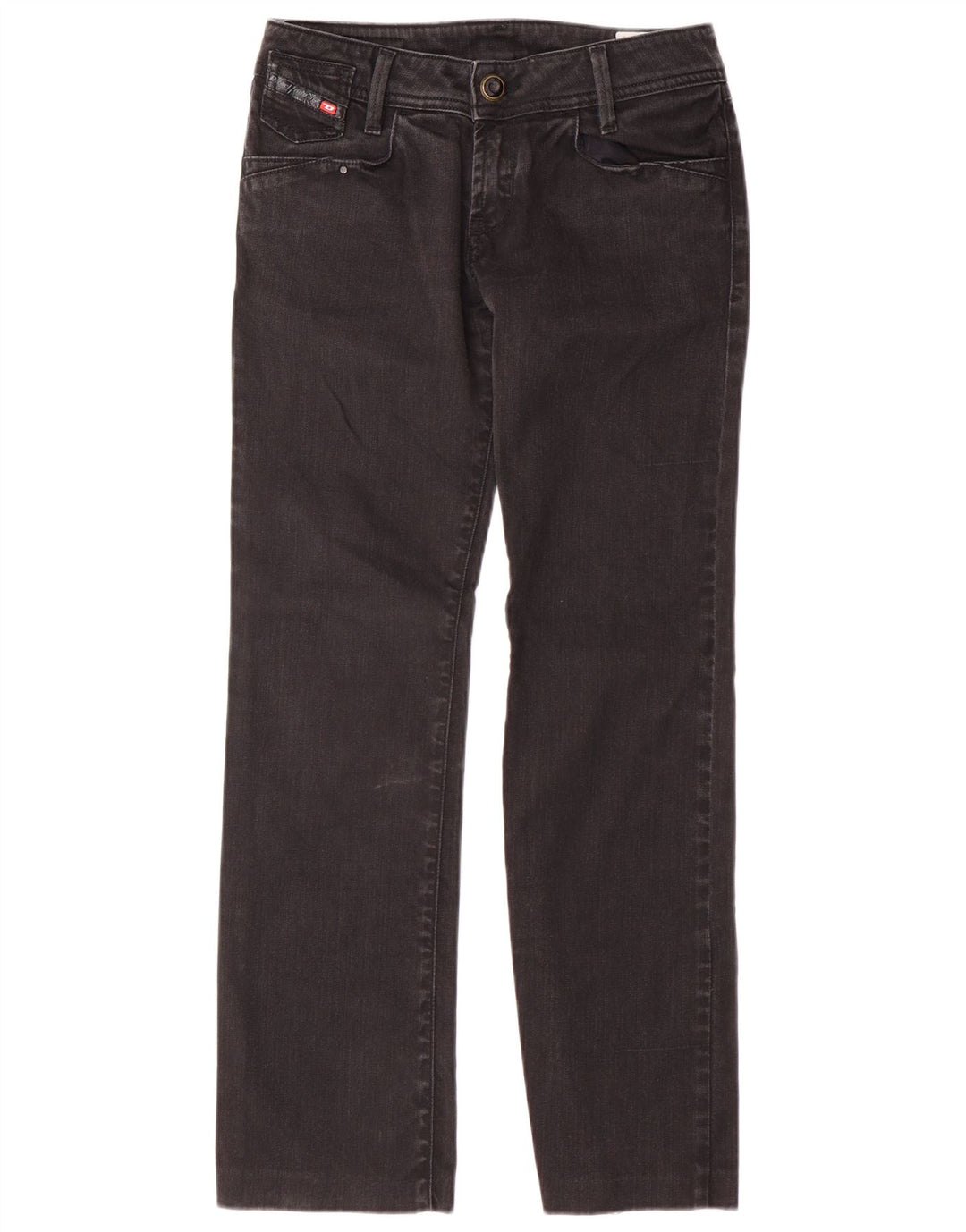 Diesel Mujer Totta Vaqueros Rectos W25 L27 Algodón Negro