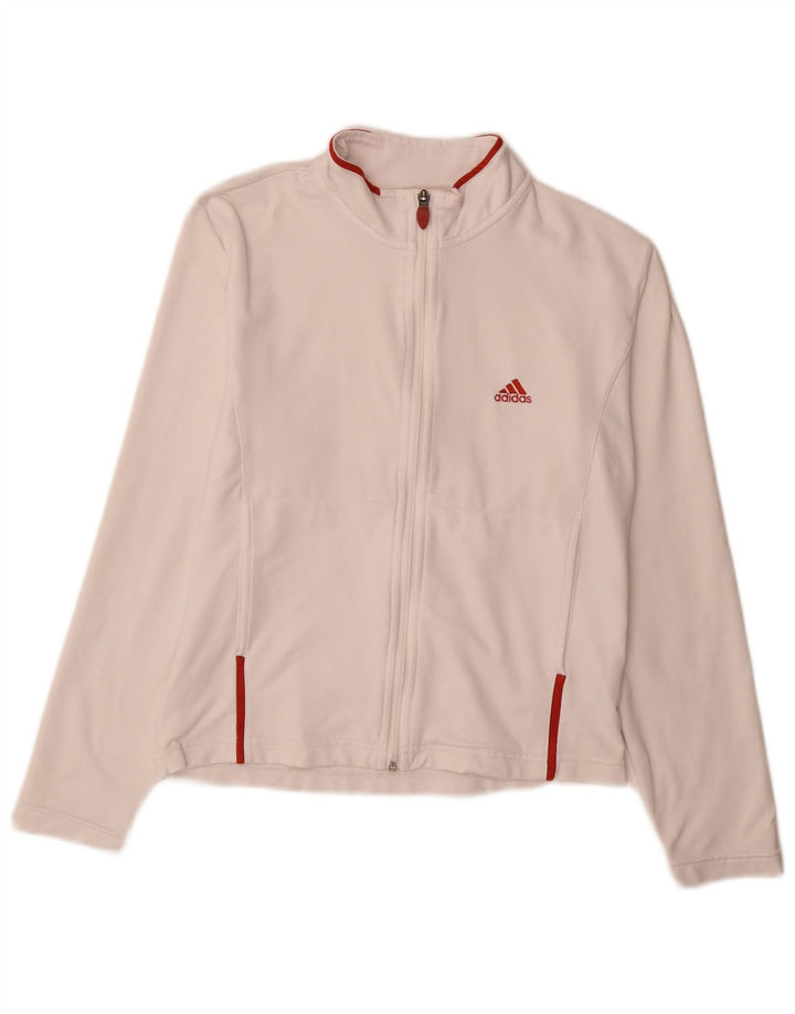 Adidas Mens Chándal Top Chaqueta Reino Unido 12 Medio Blanco Poliéster