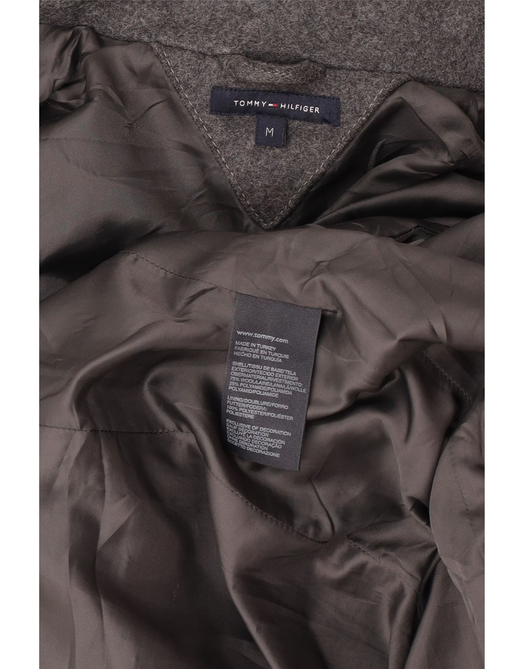 Tommy Hilfiger Trenca con capucha para mujer Reino Unido 14 Lana gris medio