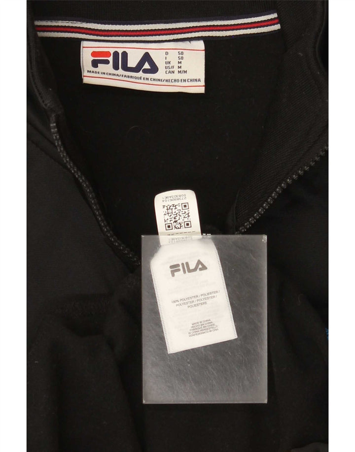 Fila Mens Graphic Chándal Top Chaqueta Mediana Negro Colorblock Poliéster