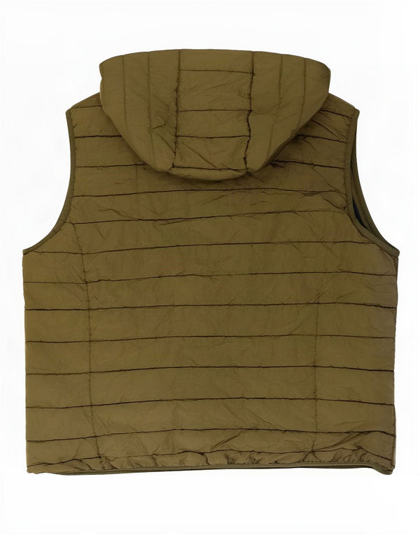Jack & Jones Chaleco acolchado con capucha para hombre UK 40 Large Poliéster caqui