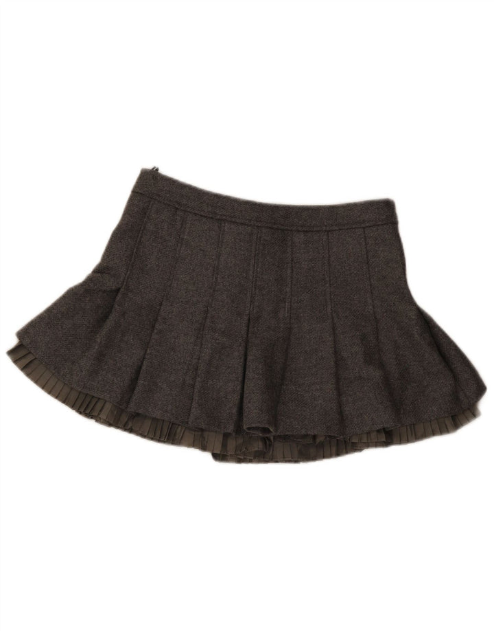 Valentino Mujer Mini Falda Cruzada Mediana W30 Lana Virgen Gris