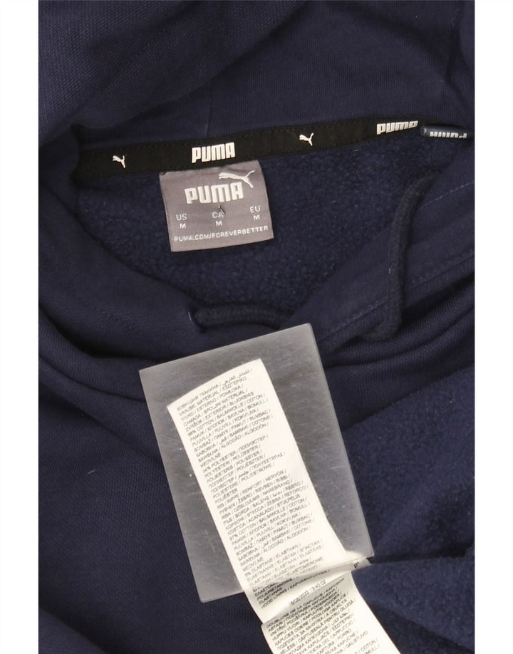 Puma Hombre Sudadera Con Capucha Gráfica Jersey De Algodón Azul Marino Mediano