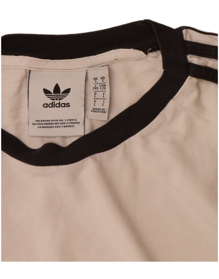 Adidas - Camiseta para hombre, talla grande, algodón blanco