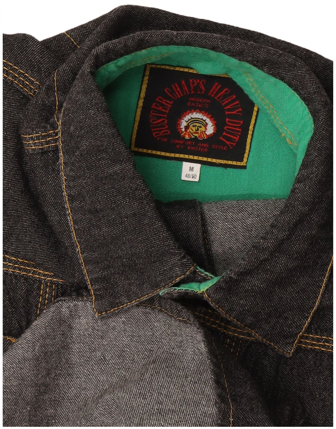 BUSTER Camisa vaquera para hombre IT 48/50 Medium Black