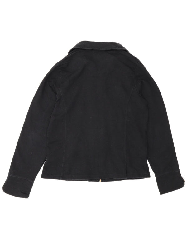 Marks & Spencer Chaqueta Bomber para Mujer UK 14 Mediana Algodón Negro