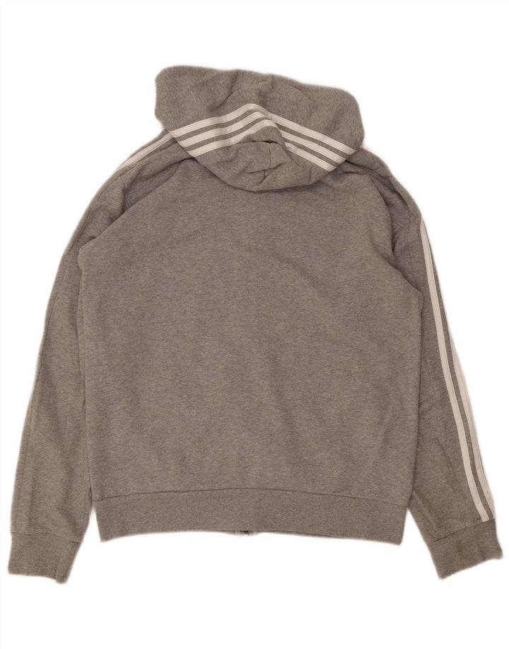 Adidas - Sudadera con capucha y cremallera para hombre, ajuste regular, algodón gris medio