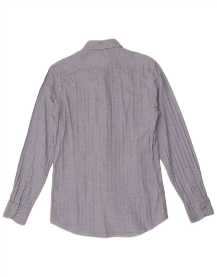 MASSIMO DUTTI Camisa Hombre Small Azul Espiga Algodón