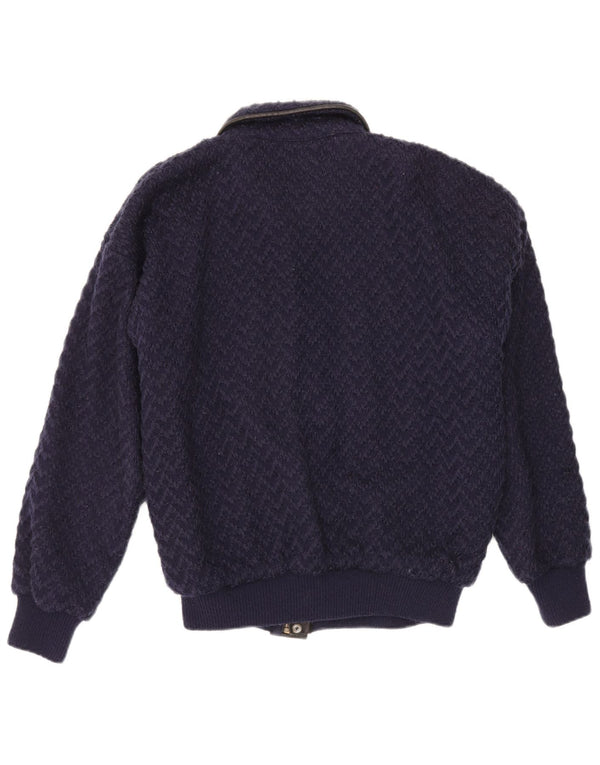 Chaqueta bomber de punto holgada para hombre Chianti UK 36 Small Azul marino Chevron