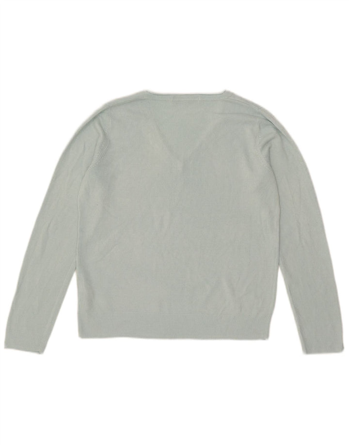 Marks & Spencer Suéter con Cuello en V para Mujer UK 40 Acrílico Azul Medio