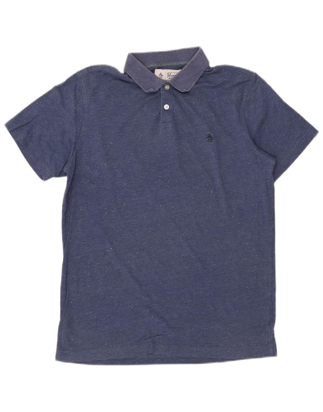 PENGUIN Polo de hombre de algodón moteado azul medio