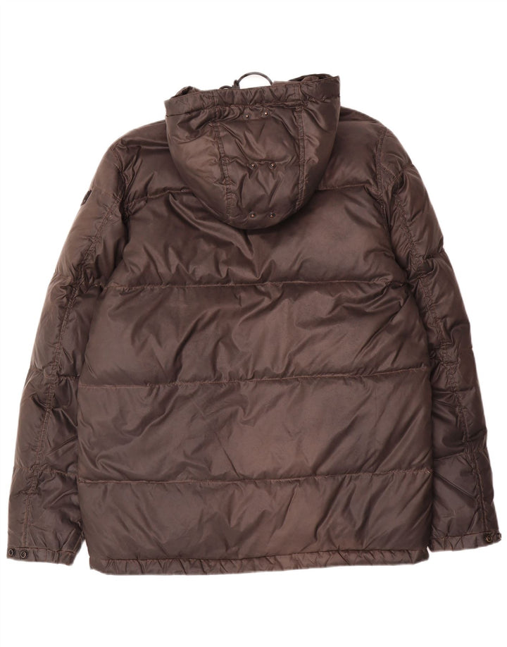 Diesel Chaqueta Acolchada Con Capucha Para Hombre UK 38 Nylon Gris Medio