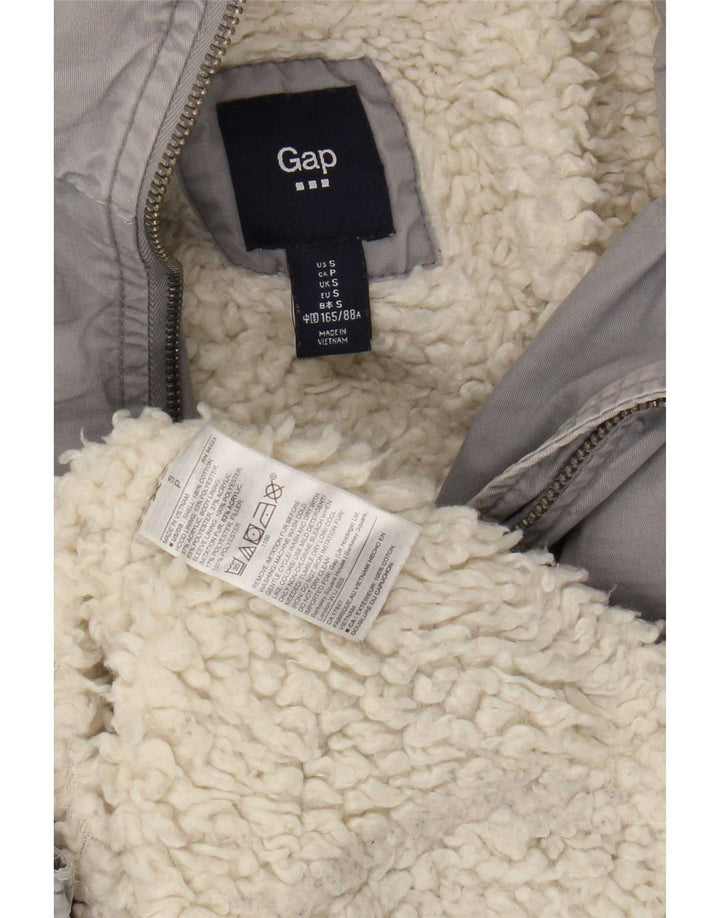 Parka con capucha para mujer Gap UK 10 Small Grey Cotton