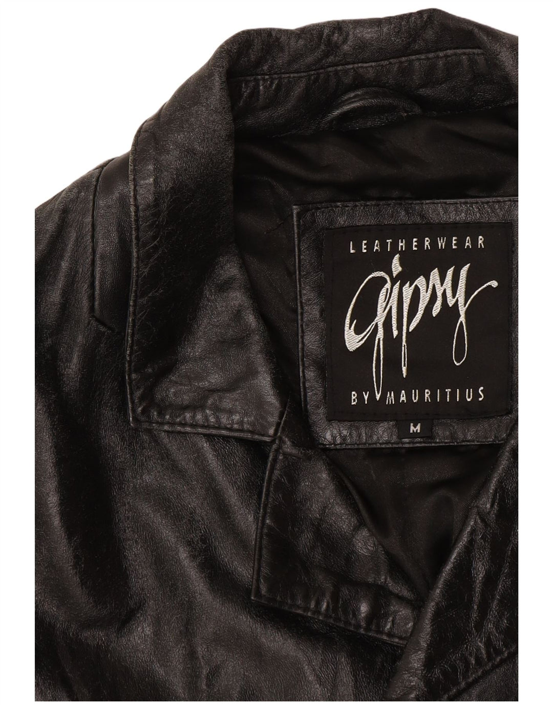 Gipsy Abrigo de cuero para hombre UK 38 Cuero negro mediano
