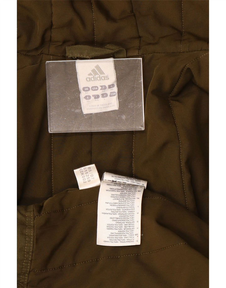 Abrigo con capucha ADIDAS para mujer UK 12 Poliéster caqui medio