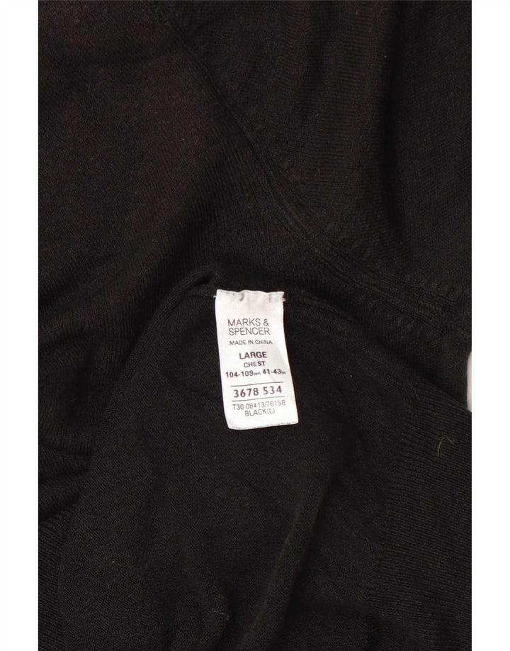 Marks & Spencer Suéter con Cuello en V para Hombre Grande Acrílico Negro