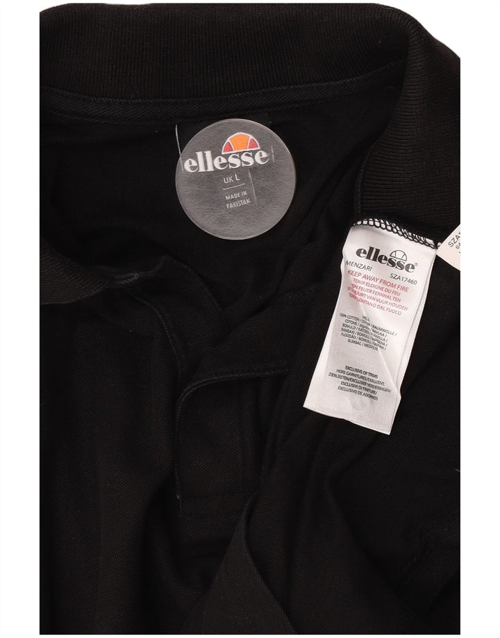 Polo Ellesse Hombre Grande Algodón Negro
