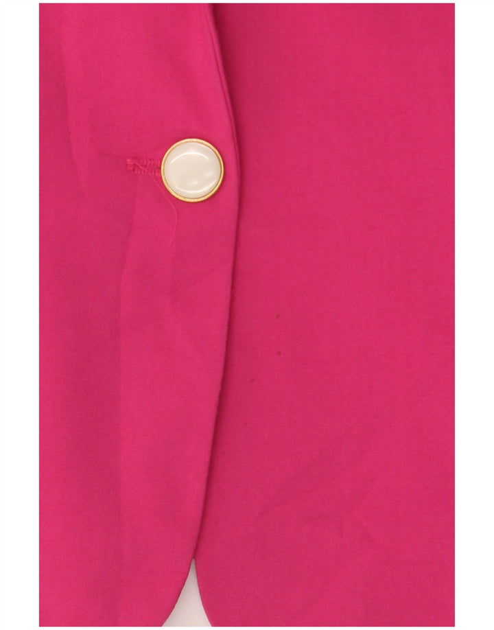 Zara Mujer Chaqueta Blazer De 1 Botón UK 10 Small Rosa Poliéster